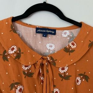 Peter Pan collar short sleeve button down